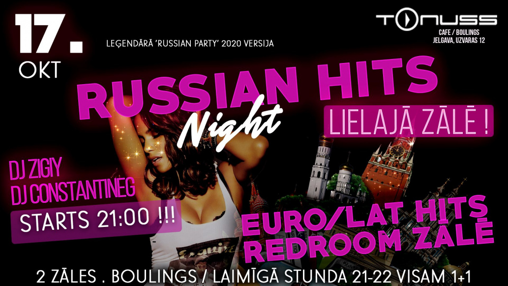 Russian hits night klubā Tonuss
