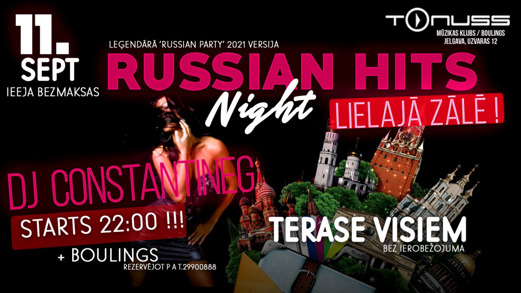 Russian hits night klubā Tonuss