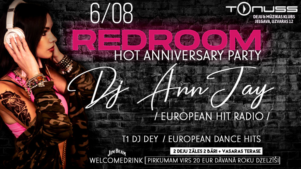 Redroom anniversary party DJ Ann Jay klubā Tonuss