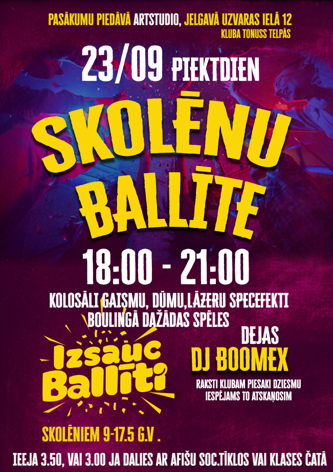 Skolēnu ballīte ! klubā Tonuss