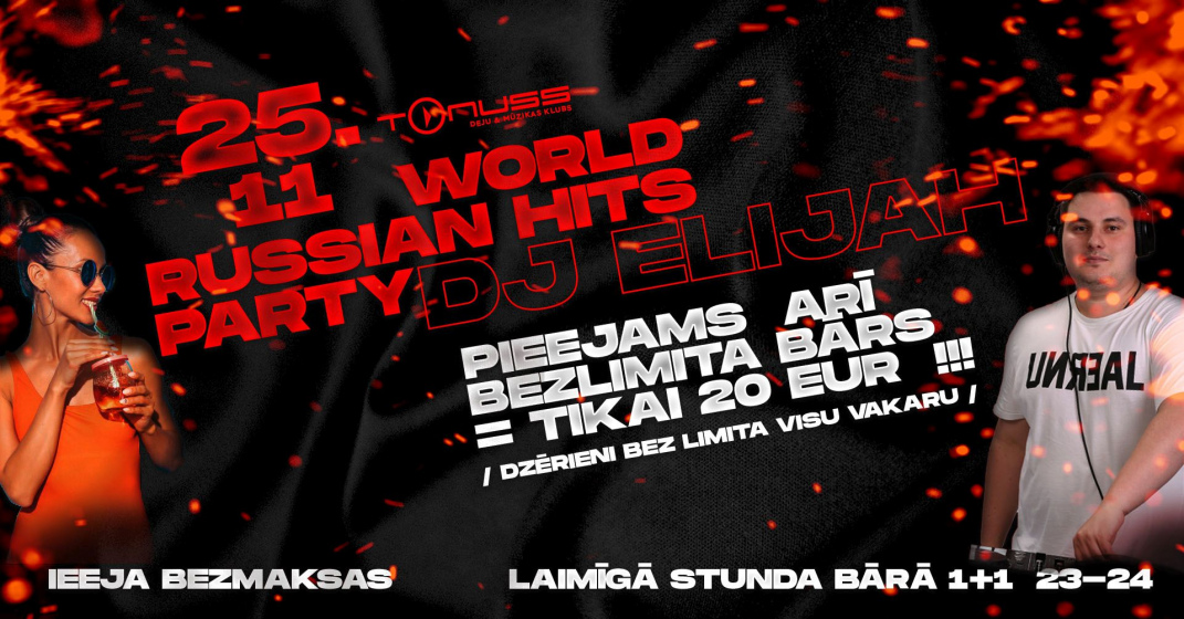 World & Russian hits party klubā Tonuss