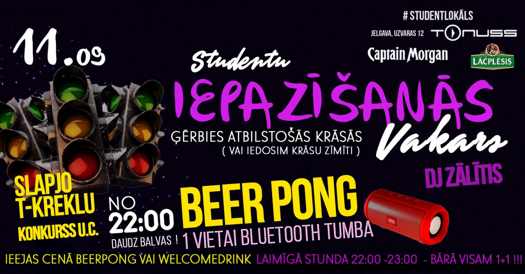 Studentu  iepazīšanās & beerpong turnīrs klubā Tonuss