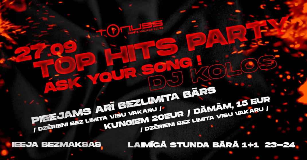 Top hits friday klubā Tonuss