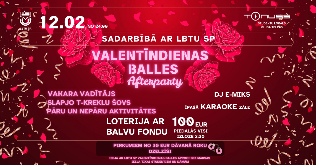 Valentine`s student party klubā Tonuss