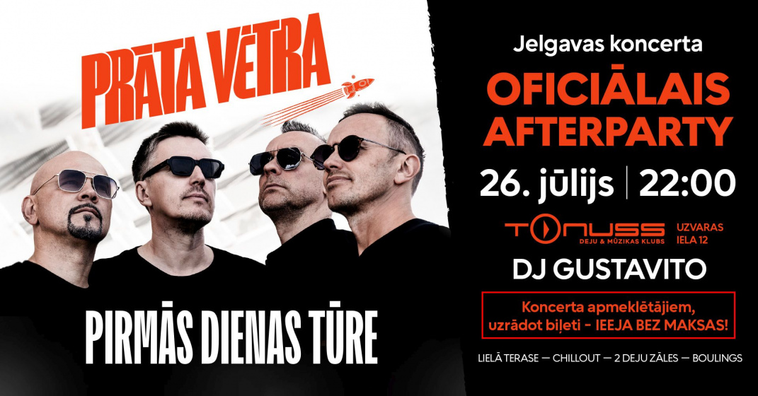 Oficiālais Prāta Vētra koncerta afterparty klubā Tonuss